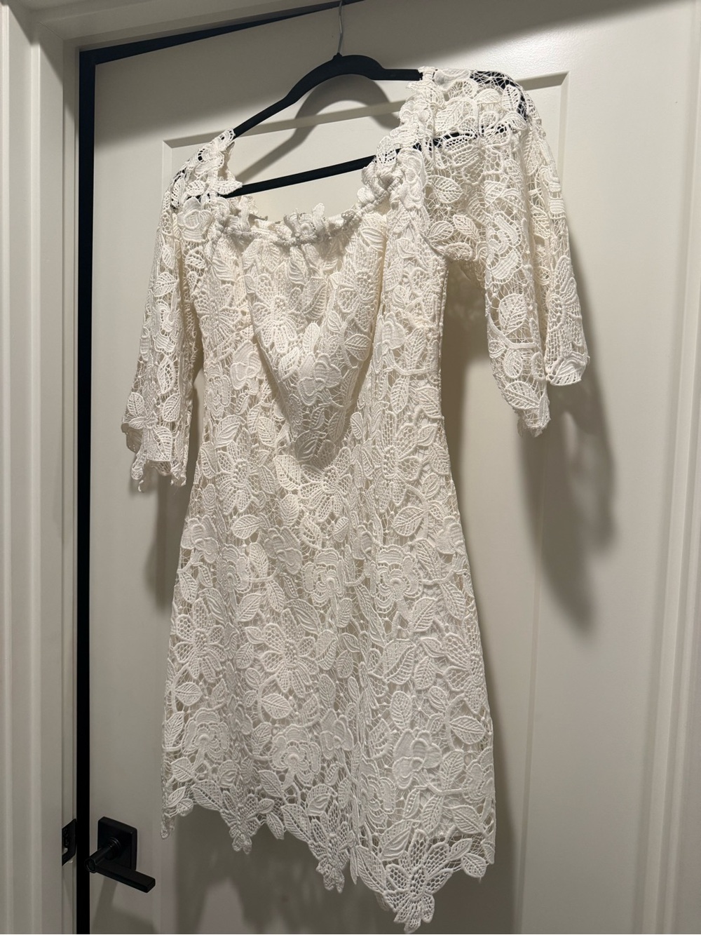 Astr White Floral Lace Mini Dress